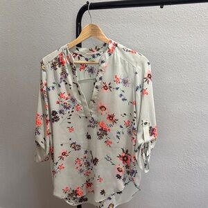 Lush Floral Blouse - Cream and Multicolor